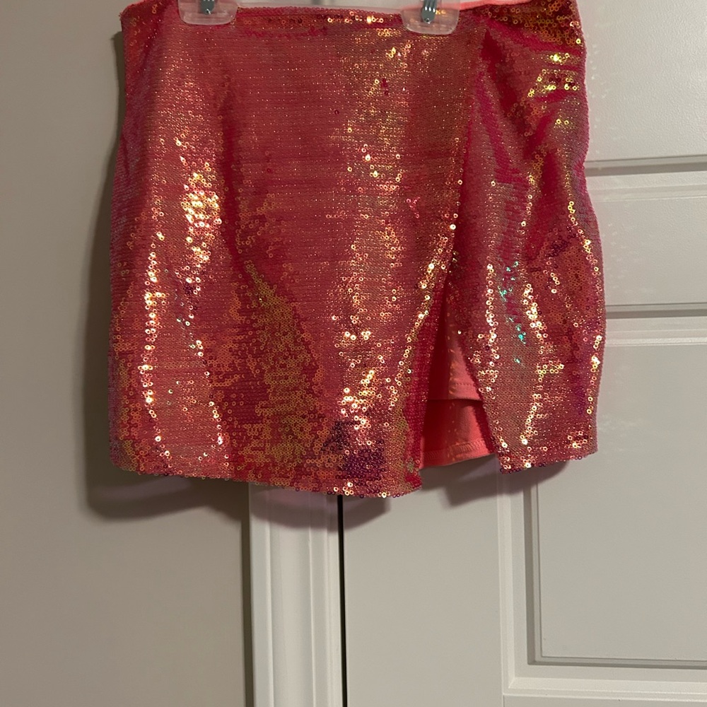Sequin Pink Mini Skirt